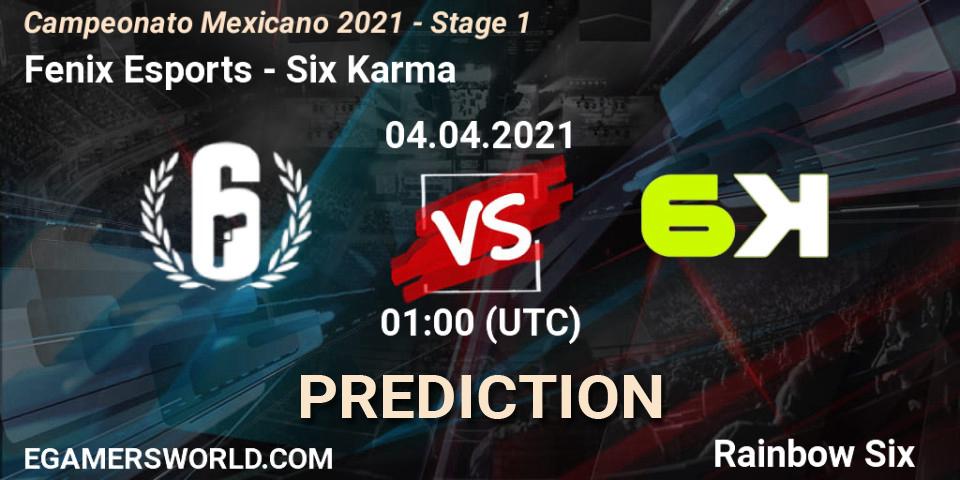 Fenix Esports - Six Karma: ennuste. 04.04.2021 at 01:00, Rainbow Six, Campeonato Mexicano 2021 - Stage 1