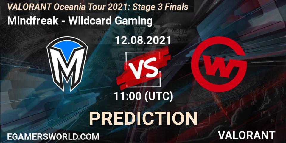 Mindfreak - Wildcard Gaming: ennuste. 12.08.2021 at 11:00, VALORANT, VALORANT Oceania Tour 2021: Stage 3 Finals