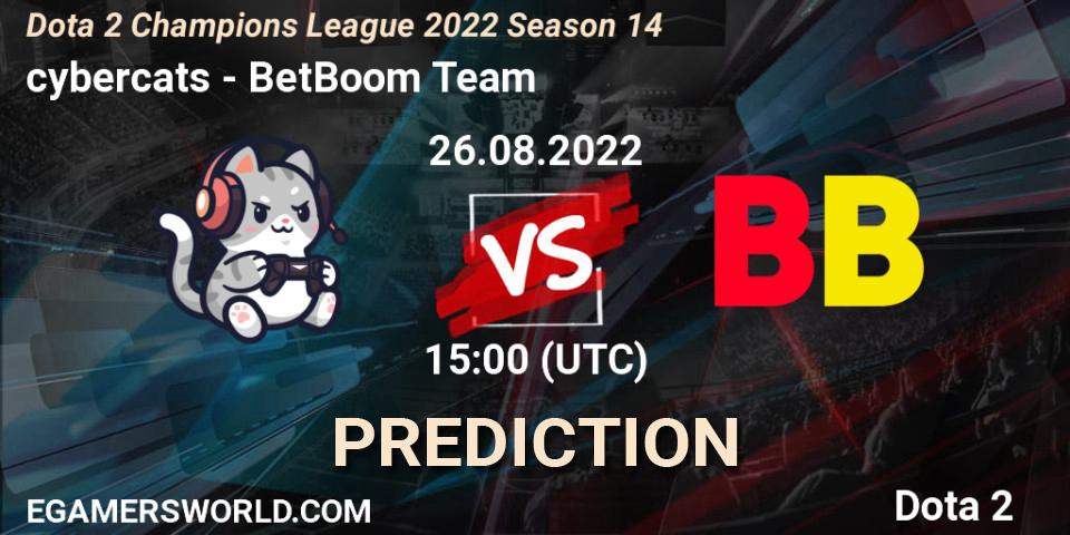 cybercats - BetBoom Team: ennuste. 26.08.2022 at 15:01, Dota 2, Dota 2 Champions League 2022 Season 14