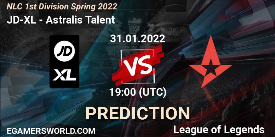 JD-XL - Astralis Talent: ennuste. 31.01.2022 at 20:00, LoL, NLC 1st Division Spring 2022