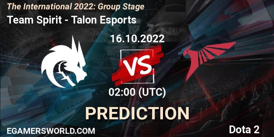 Team Spirit - Talon Esports: ennuste. 16.10.22, Dota 2, The International 2022: Group Stage
