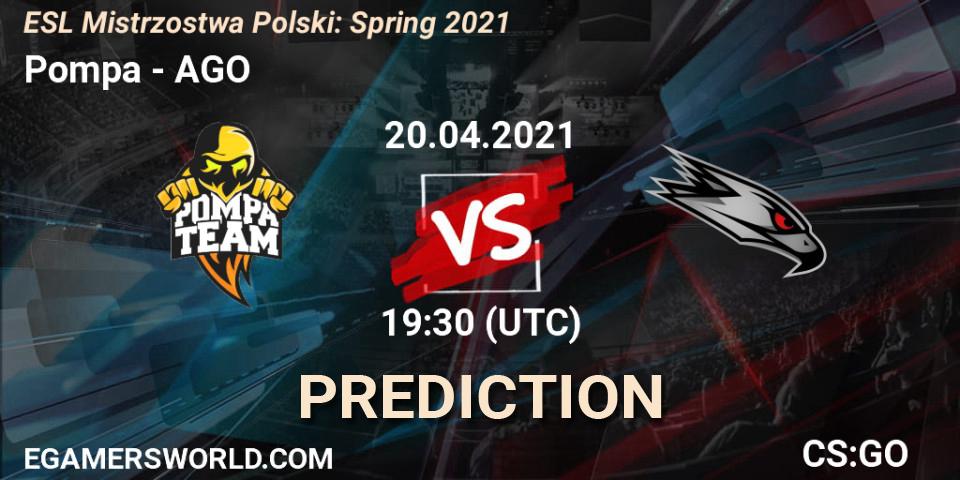 Pompa - AGO: ennuste. 04.05.2021 at 19:30, Counter-Strike (CS2), ESL Mistrzostwa Polski: Spring 2021