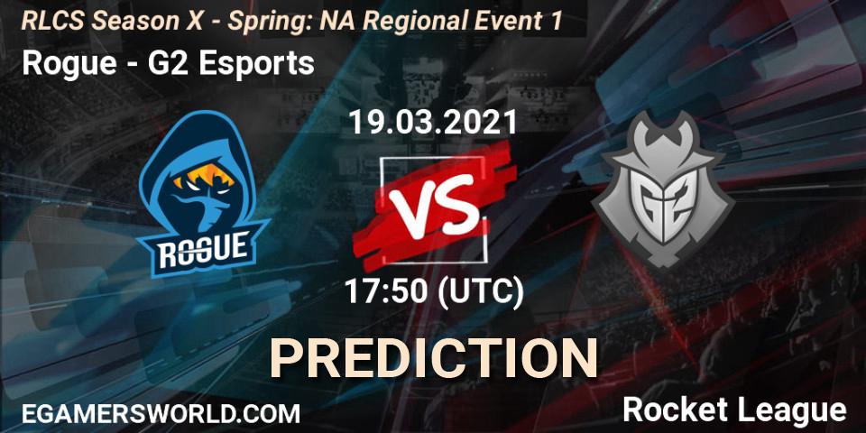 Rogue - G2 Esports: ennuste. 19.03.2021 at 17:50, Rocket League, RLCS Season X - Spring: NA Regional Event 1