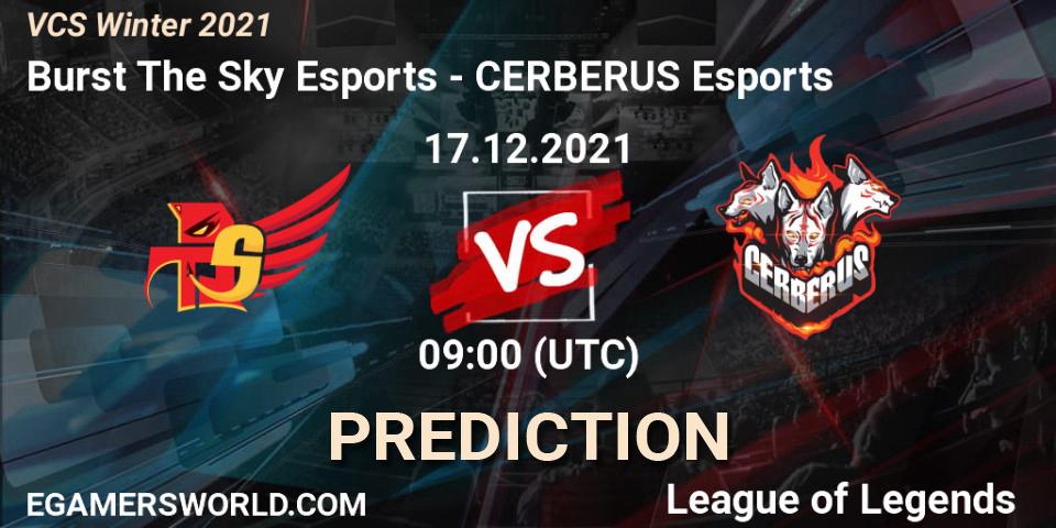 Burst The Sky Esports - CERBERUS Esports: ennuste. 17.12.2021 at 09:00, LoL, VCS Winter 2021