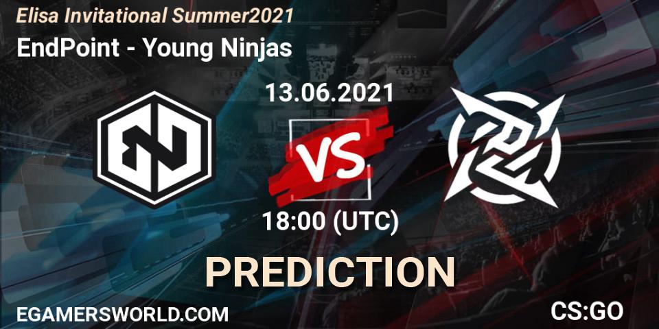 EndPoint - Young Ninjas: ennuste. 13.06.2021 at 18:00, Counter-Strike (CS2), Elisa Invitational Summer 2021