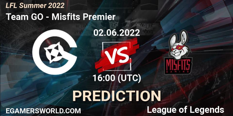 Team GO - Misfits Premier: ennuste. 02.06.2022 at 16:00, LoL, LFL Summer 2022