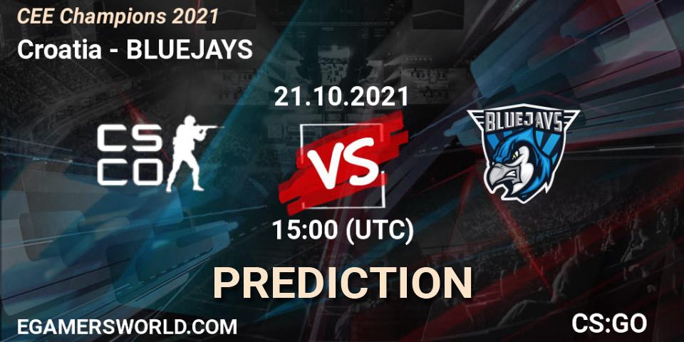 Croatia - BLUEJAYS: ennuste. 21.10.2021 at 15:00, Counter-Strike (CS2), CEE Champions 2021