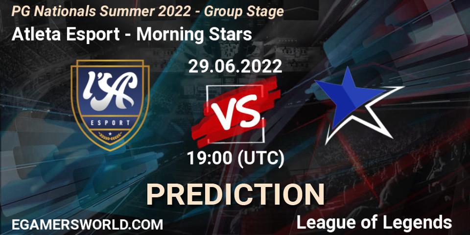 Atleta Esport - Morning Stars: ennuste. 29.06.2022 at 19:00, LoL, PG Nationals Summer 2022 - Group Stage