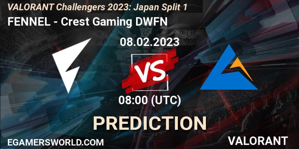 FENNEL - Crest Gaming DWFN: ennuste. 08.02.23, VALORANT, VALORANT Challengers 2023: Japan Split 1
