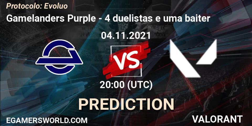 Gamelanders Purple - Try Esports: ennuste. 04.11.2021 at 20:00, VALORANT, Protocolo: Evolução