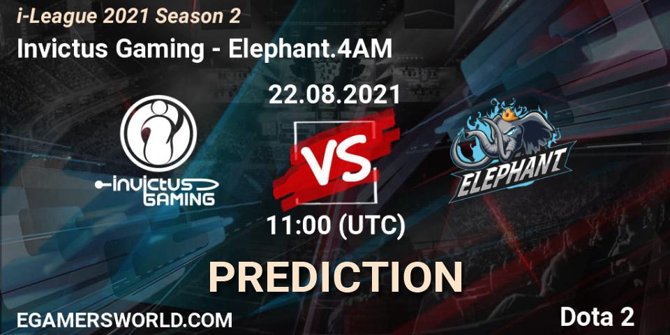 Invictus Gaming - Elephant.4AM: ennuste. 22.08.2021 at 10:31, Dota 2, i-League 2021 Season 2