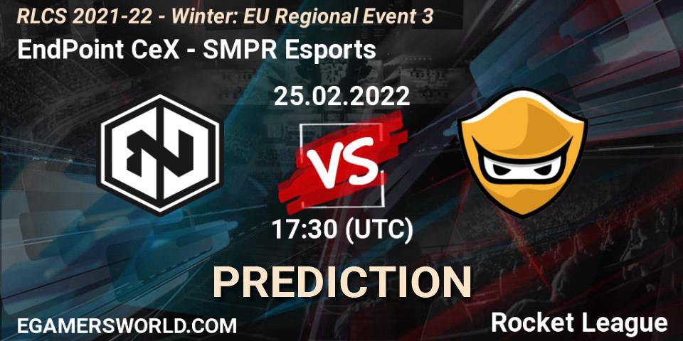 EndPoint CeX - SMPR Esports: ennuste. 25.02.2022 at 17:30, Rocket League, RLCS 2021-22 - Winter: EU Regional Event 3