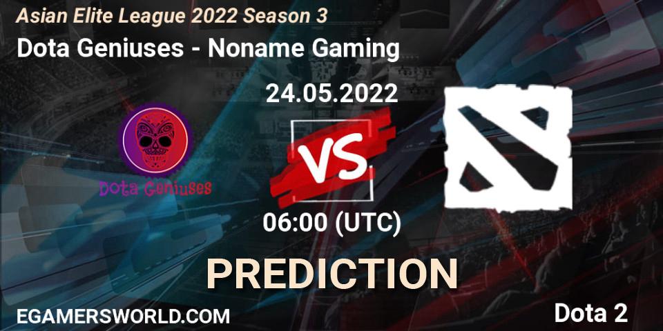 Dota Geniuses - Noname Gaming: ennuste. 24.05.2022 at 05:58, Dota 2, Asian Elite League 2022 Season 3