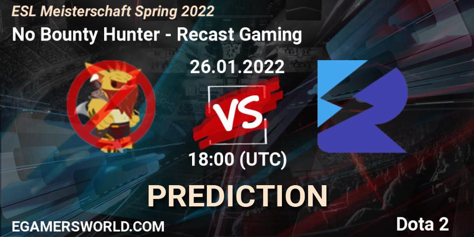 No Bounty Hunter - Recast Gaming: ennuste. 26.01.2022 at 18:07, Dota 2, ESL Meisterschaft Spring 2022