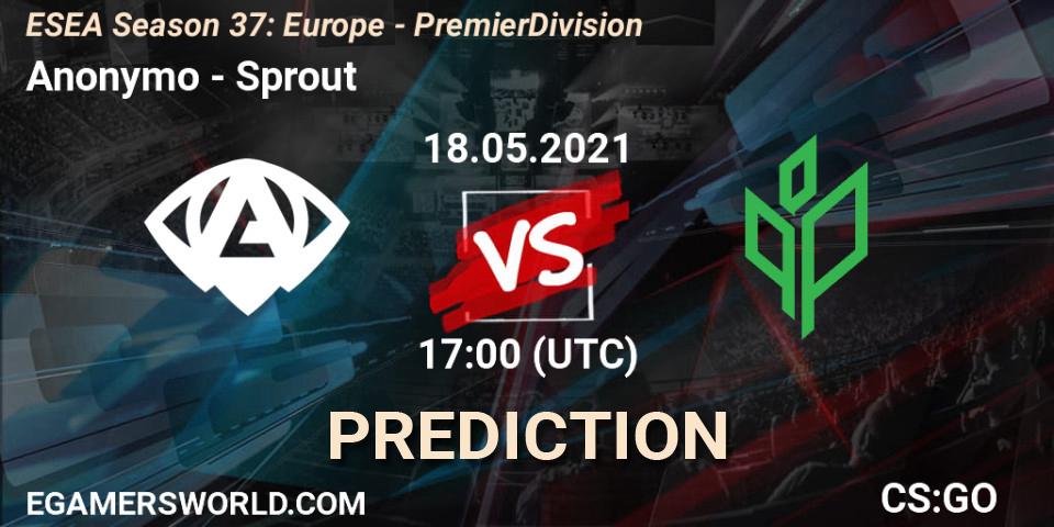 Anonymo - Sprout: ennuste. 10.06.2021 at 14:00, Counter-Strike (CS2), ESEA Season 37: Europe - Premier Division