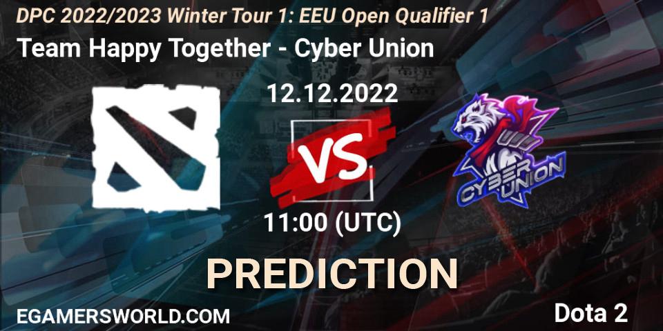 Team Happy Together - Cyber Union: ennuste. 12.12.2022 at 11:09, Dota 2, DPC 2022/2023 Winter Tour 1: EEU Open Qualifier 1