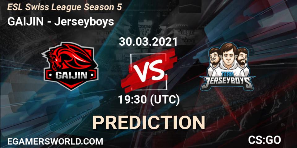 GAIJIN - Jerseyboys: ennuste. 30.03.2021 at 19:30, Counter-Strike (CS2), ESL Swiss League Season 5