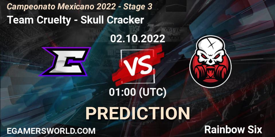 Team Cruelty - Skull Cracker: ennuste. 02.10.2022 at 01:00, Rainbow Six, Campeonato Mexicano 2022 - Stage 3