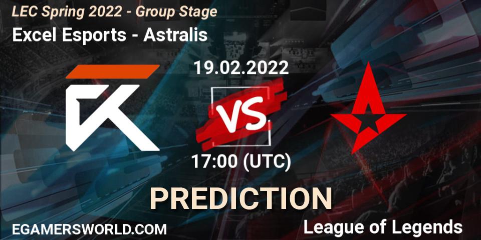 Excel Esports - Astralis: ennuste. 19.02.2022 at 16:00, LoL, LEC Spring 2022 - Group Stage
