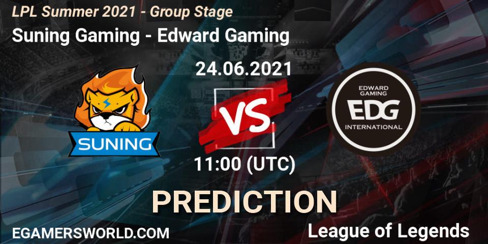 Suning Gaming - Edward Gaming: ennuste. 24.06.2021 at 11:00, LoL, LPL Summer 2021 - Group Stage