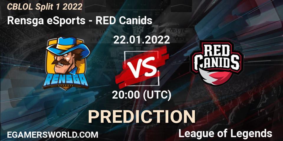 Rensga eSports - RED Canids: ennuste. 22.01.22, LoL, CBLOL Split 1 2022