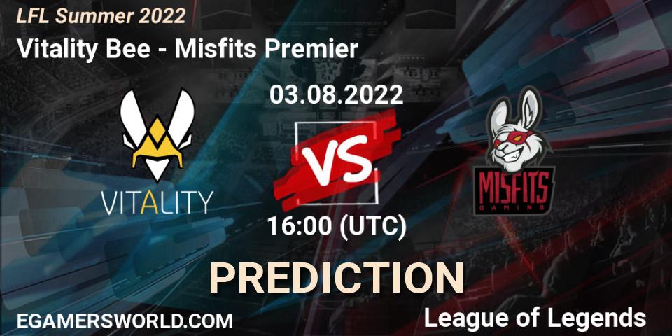Vitality Bee - Misfits Premier: ennuste. 03.08.22, LoL, LFL Summer 2022