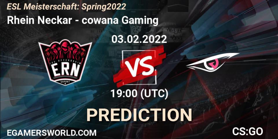 Rhein Neckar - cowana Gaming: ennuste. 03.02.2022 at 19:00, Counter-Strike (CS2), ESL Meisterschaft: Spring 2022