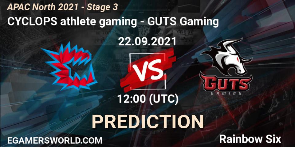 CYCLOPS athlete gaming - GUTS Gaming: ennuste. 22.09.2021 at 12:00, Rainbow Six, APAC North 2021 - Stage 3