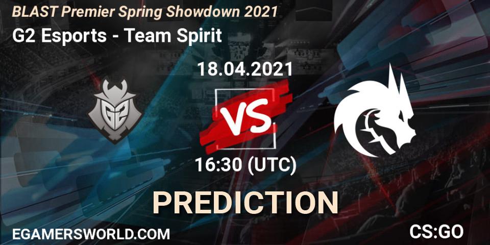 G2 Esports - Team Spirit: ennuste. 18.04.2021 at 13:30, Counter-Strike (CS2), BLAST Premier Spring Showdown 2021