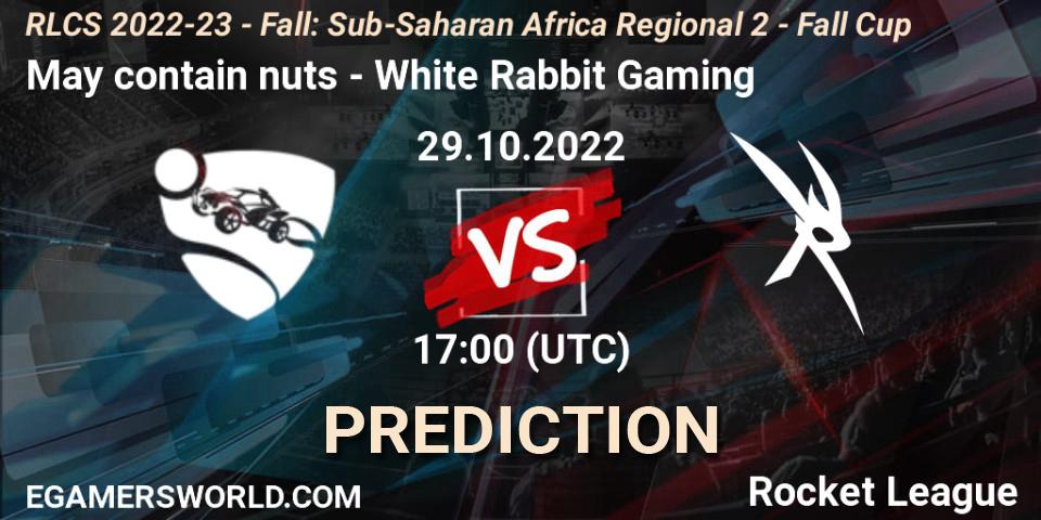 May contain nuts - White Rabbit Gaming: ennuste. 29.10.2022 at 17:00, Rocket League, RLCS 2022-23 - Fall: Sub-Saharan Africa Regional 2 - Fall Cup