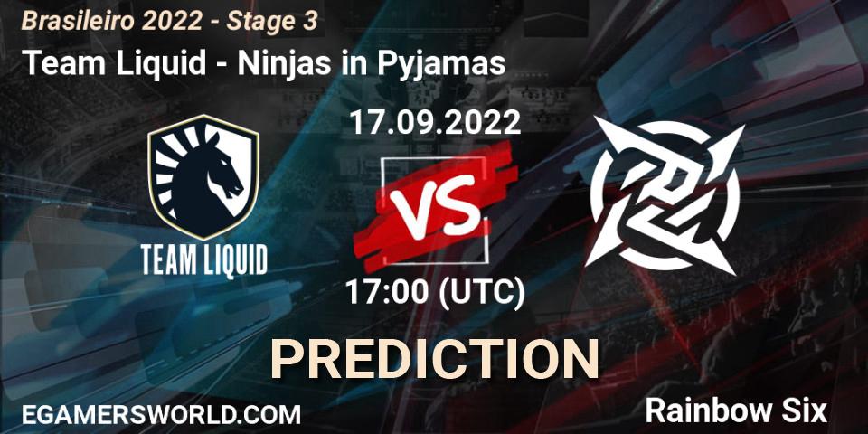 Team Liquid - Ninjas in Pyjamas: ennuste. 17.09.22, Rainbow Six, Brasileirão 2022 - Stage 3