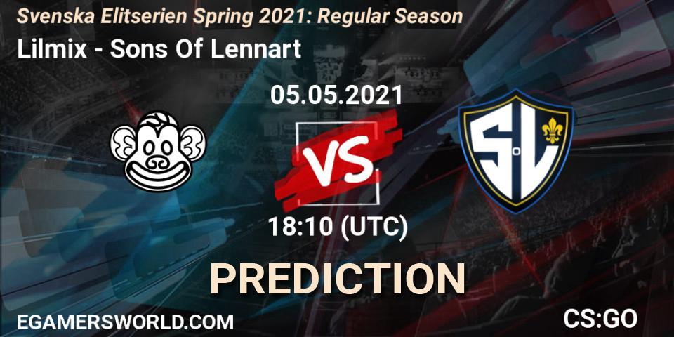 Lilmix - Sons Of Lennart: ennuste. 05.05.2021 at 18:10, Counter-Strike (CS2), Svenska Elitserien Spring 2021: Regular Season
