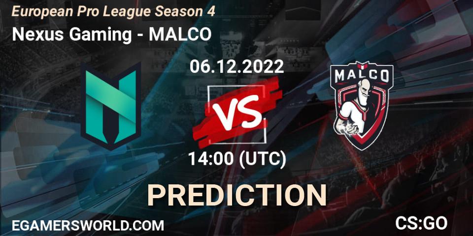 Nexus Gaming - MALCO: ennuste. 08.12.22, CS2 (CS:GO), European Pro League Season 4