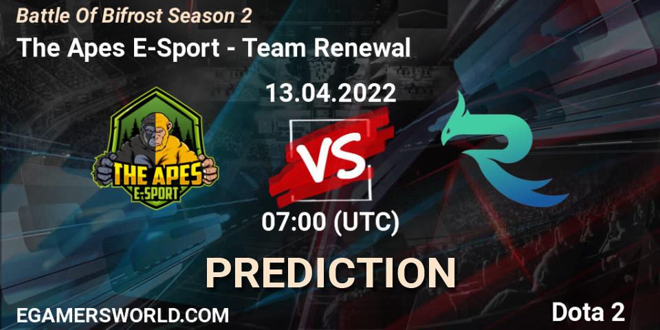The Apes E-Sport - Team Renewal: ennuste. 13.04.2022 at 07:00, Dota 2, Battle Of Bifrost Season 2