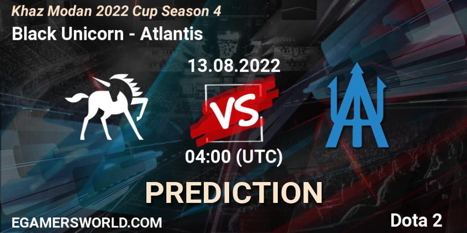 Black Unicorn - Atlantis: ennuste. 13.08.2022 at 04:23, Dota 2, Khaz Modan 2022 Cup Season 4