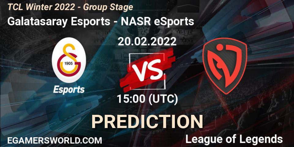 Galatasaray Esports - NASR eSports: ennuste. 20.02.2022 at 15:00, LoL, TCL Winter 2022 - Group Stage