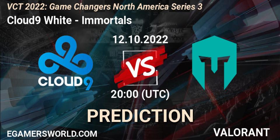 Cloud9 White - Immortals: ennuste. 12.10.2022 at 20:10, VALORANT, VCT 2022: Game Changers North America Series 3