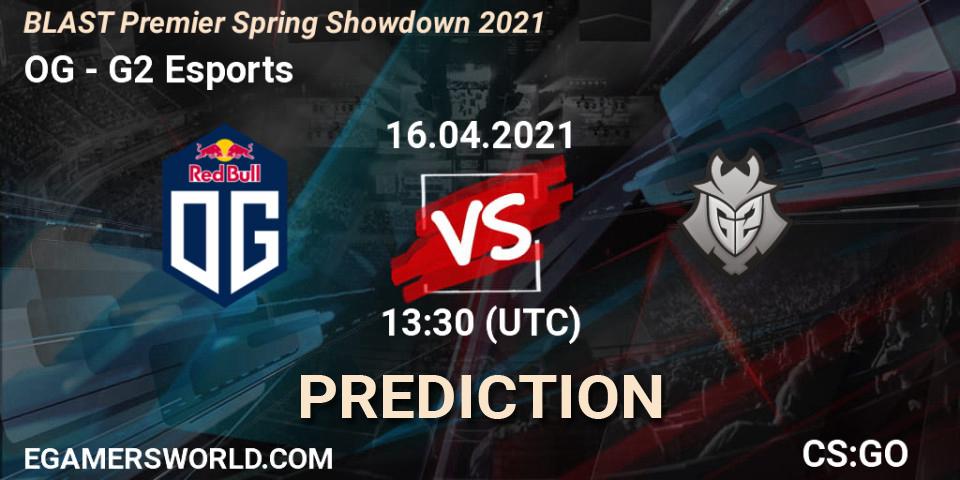 OG - G2 Esports: ennuste. 16.04.21, CS2 (CS:GO), BLAST Premier Spring Showdown 2021