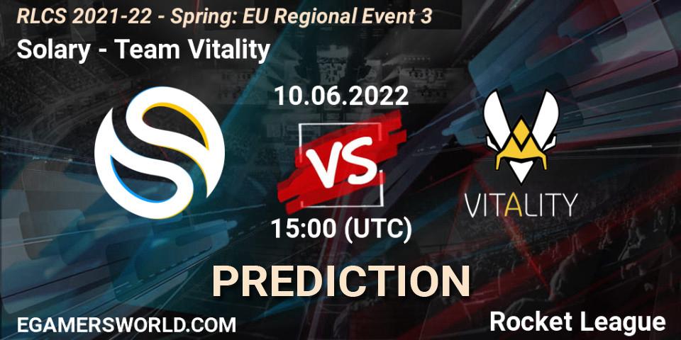 Solary - Team Vitality: ennuste. 10.06.2022 at 15:00, Rocket League, RLCS 2021-22 - Spring: EU Regional Event 3