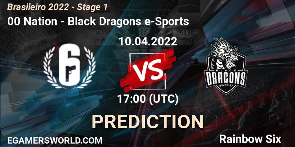 00 Nation - Black Dragons e-Sports: ennuste. 10.04.2022 at 17:00, Rainbow Six, Brasileirão 2022 - Stage 1