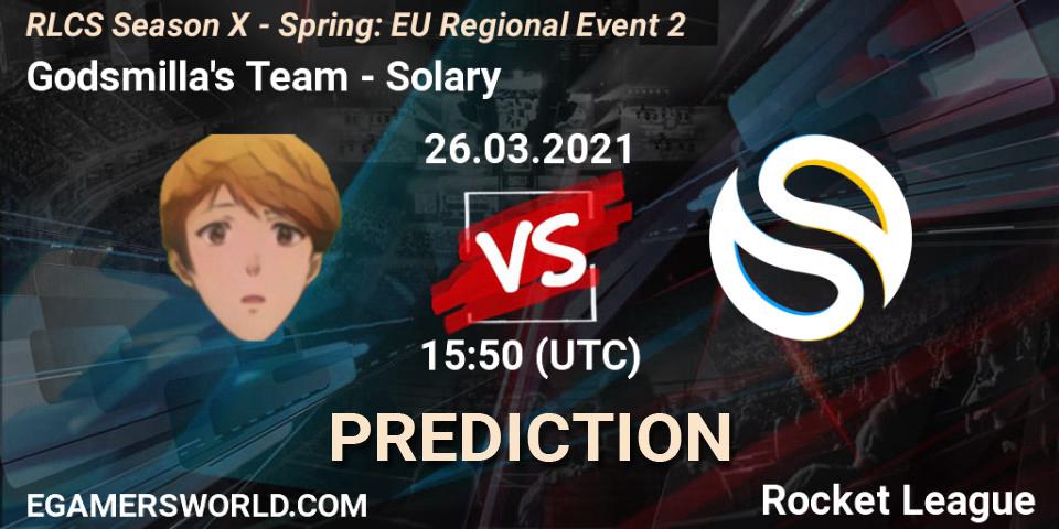 Godsmilla's Team - Solary: ennuste. 26.03.2021 at 15:50, Rocket League, RLCS Season X - Spring: EU Regional Event 2