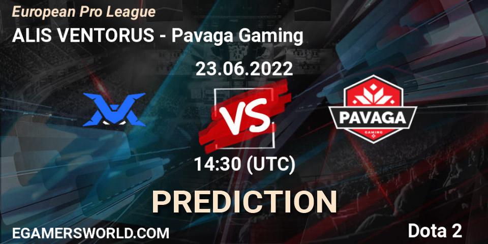 ALIS VENTORUS - Pavaga Gaming: ennuste. 23.06.22, Dota 2, European Pro League