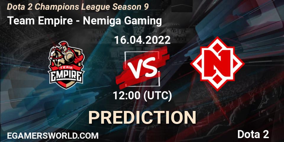Team Empire - Nemiga Gaming: ennuste. 16.04.22, Dota 2, Dota 2 Champions League Season 9