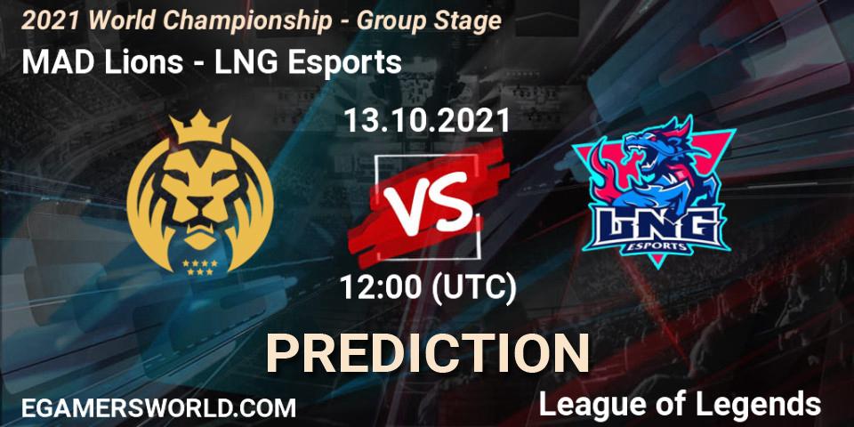 MAD Lions - LNG Esports: ennuste. 18.10.2021 at 16:10, LoL, 2021 World Championship - Group Stage