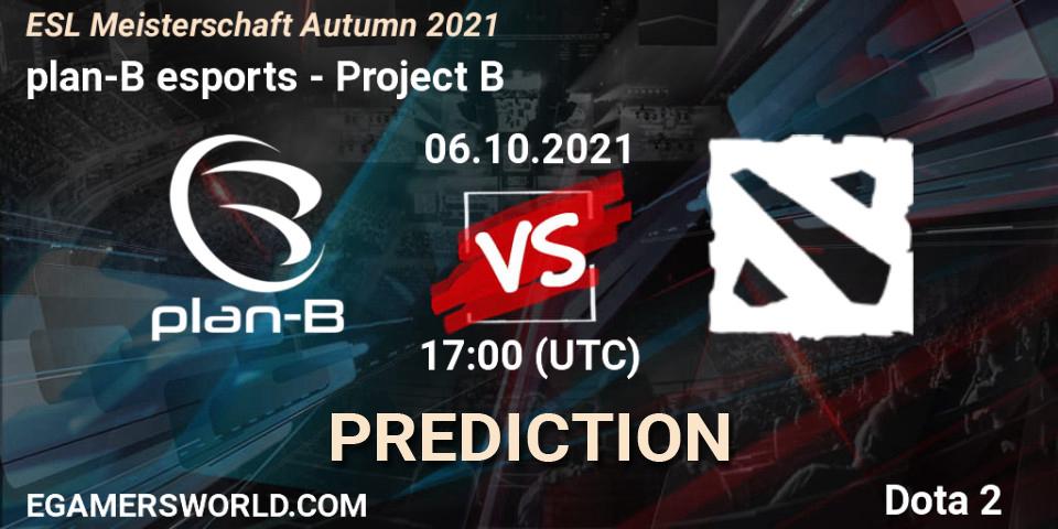 plan-B esports - Project B: ennuste. 04.10.2021 at 19:02, Dota 2, ESL Meisterschaft Autumn 2021