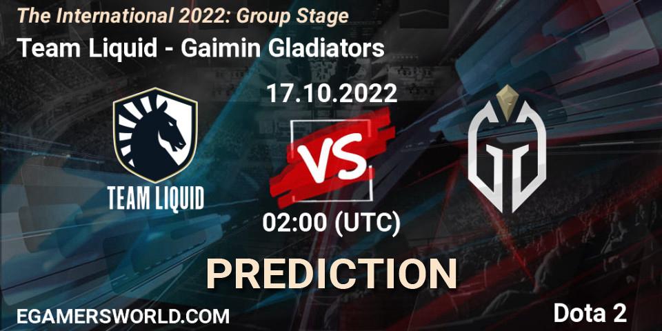 Team Liquid - Gaimin Gladiators: ennuste. 17.10.22, Dota 2, The International 2022: Group Stage
