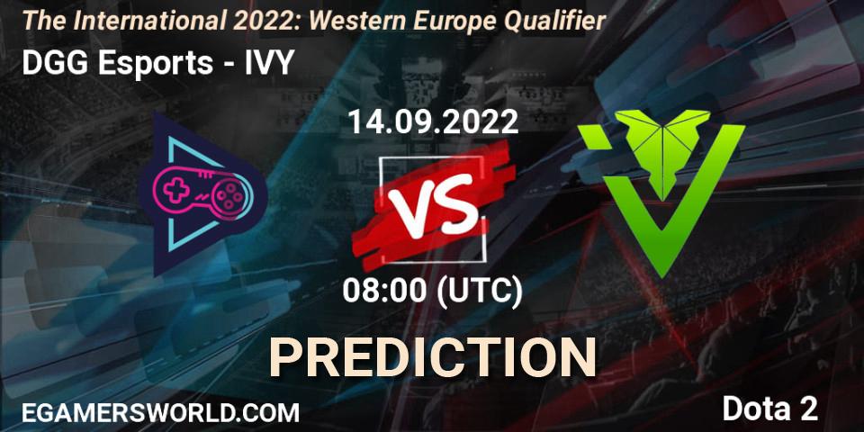 DGG Esports - IVY: ennuste. 14.09.22, Dota 2, The International 2022: Western Europe Qualifier