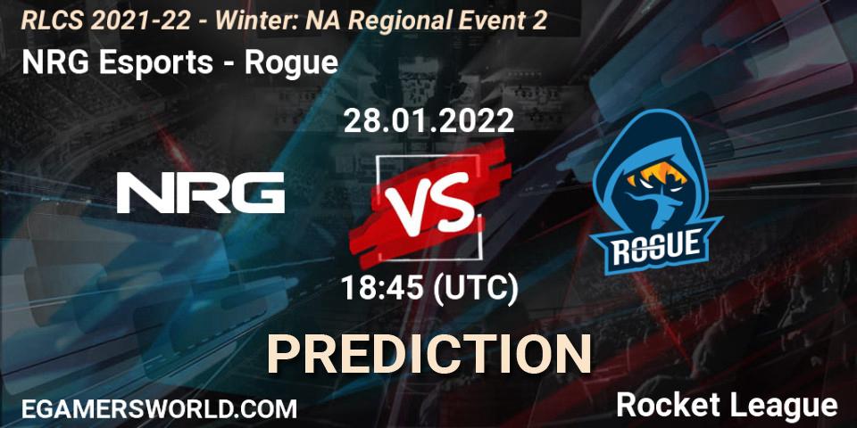NRG Esports - Rogue: ennuste. 28.01.22, Rocket League, RLCS 2021-22 - Winter: NA Regional Event 2