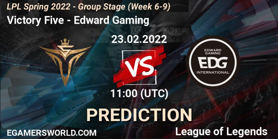 Victory Five - Edward Gaming: ennuste. 23.02.22, LoL, LPL Spring 2022 - Group Stage (Week 6-9)