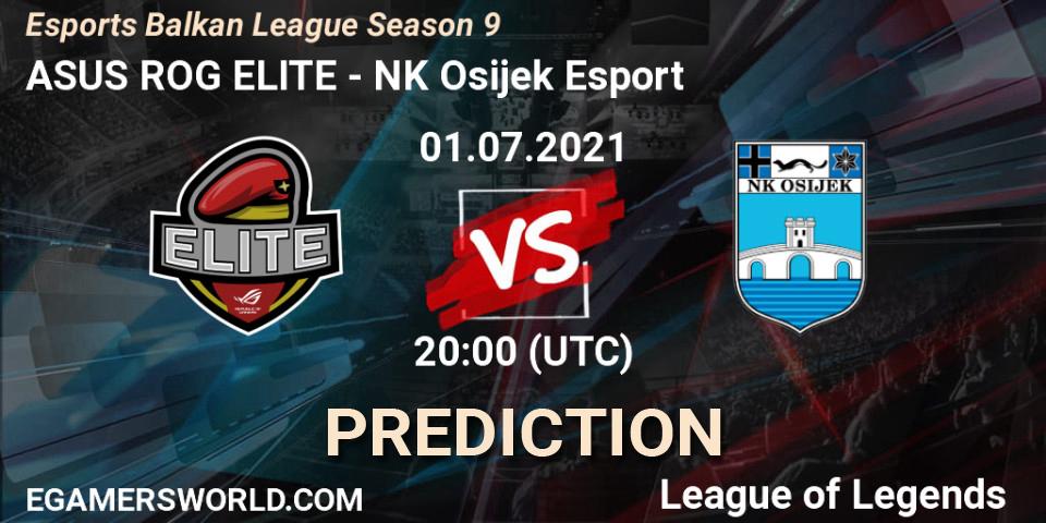 ASUS ROG ELITE - NK Osijek Esport: ennuste. 01.07.21, LoL, Esports Balkan League Season 9